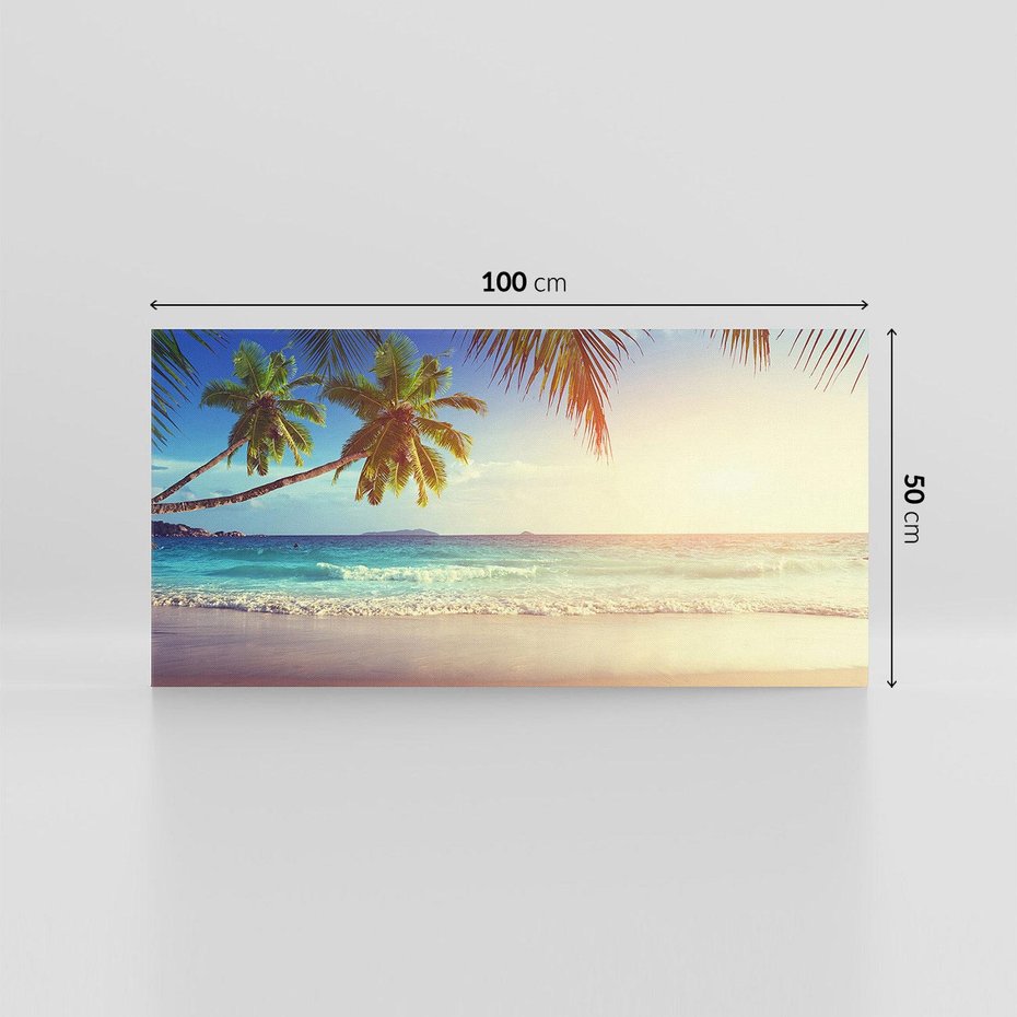 Obraz na płótnie 100x50 - Rajska plaża na Seszelach - Seszele, plaża