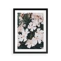 Plakat w ramie 30x40 - Egzotyczna Uroda - białe kwiaty, tropikalne kwiaty - rama czarna