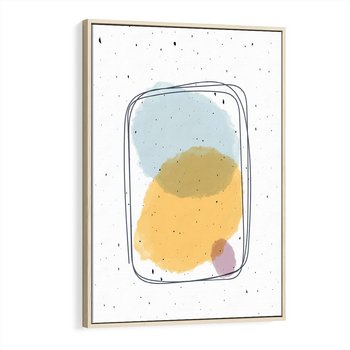 Obraz w ramie 80x120 - Wibracje Linii - abstrakcyjna kompozycja, jak ręcznie malowana - rama drewno