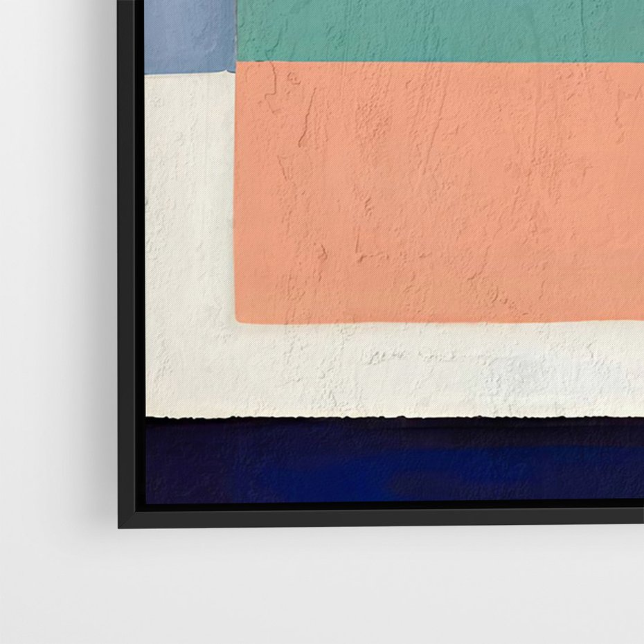 Obraz w ramie 50x70 - Bezgraniczne Nastroje Harmonii - abstrakcyjne geometryczne kształty, olejny obraz - rama czarna