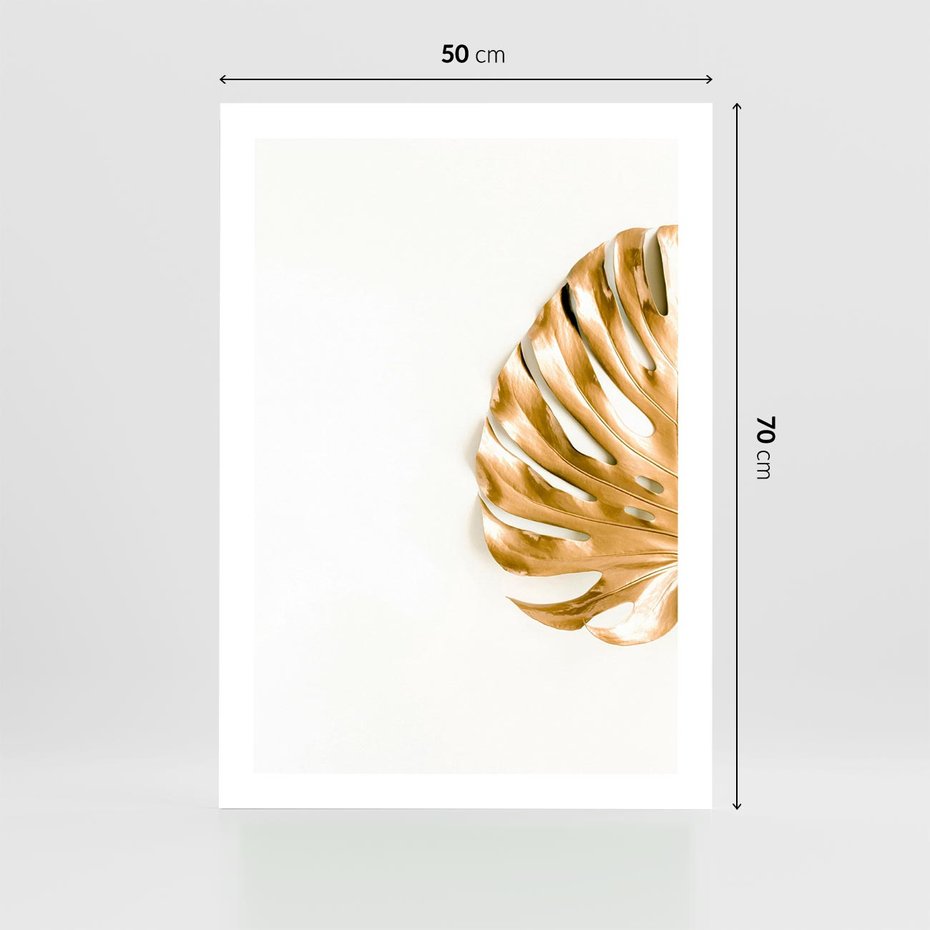 Plakat bez ramy 50x70 - Przyjemność dla Oczu - złote, liście