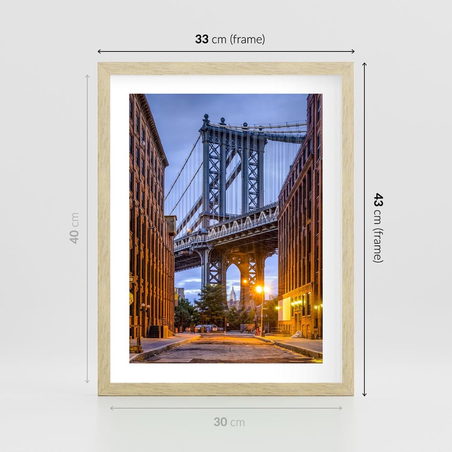Plakat w ramie 30x40 - Most w mieście - most, miasto - rama drewno