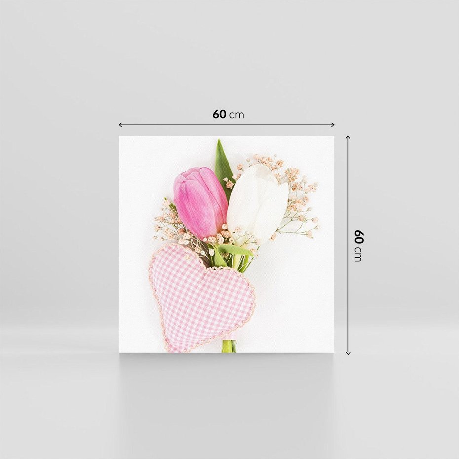 Obraz na płótnie 60x60 - Kolorowa Harmonia - kwiaty, bukiet