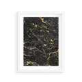 Plakat w ramie 30x40 - Egzotyczny Blask - marmur, złoto - rama biała