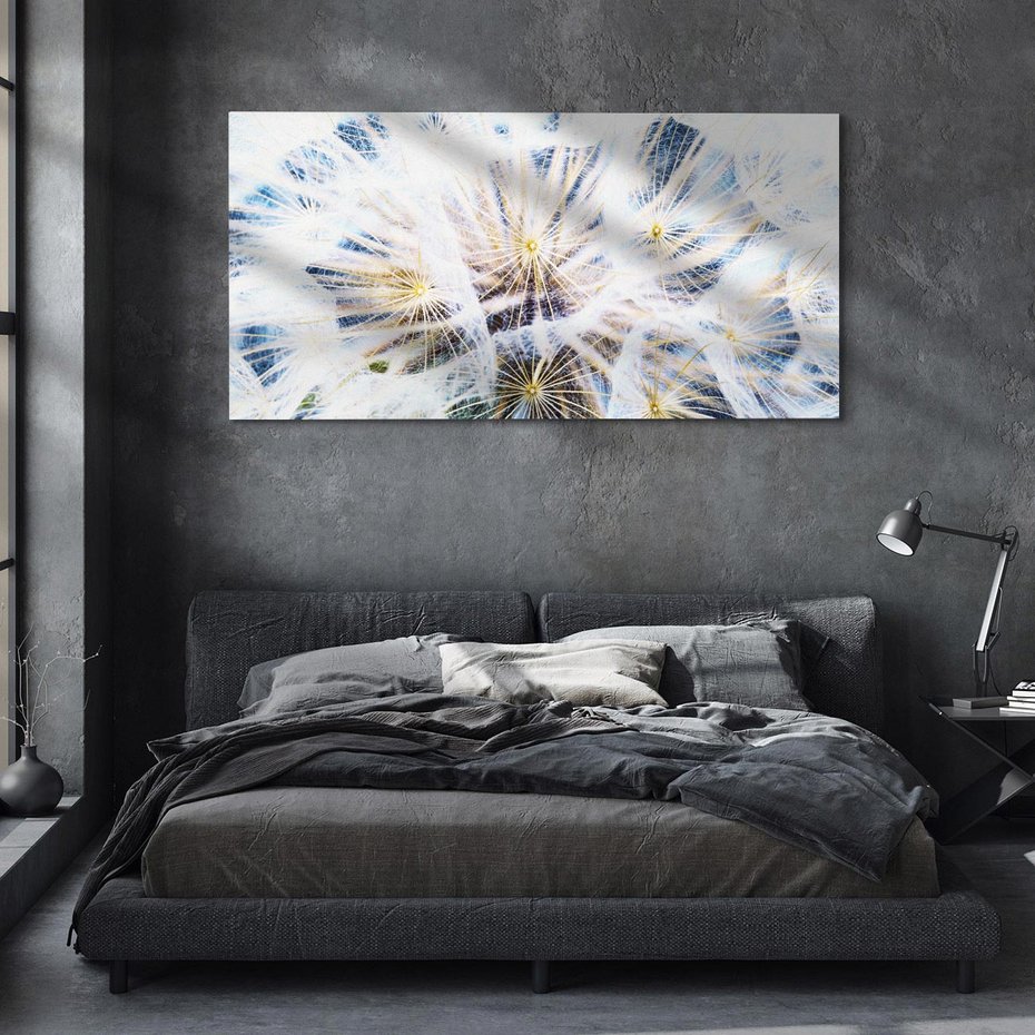 Obraz na płótnie 100x50 - marzenia w locie - dmuchawce, dmuchawiec