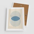 Plakat w ramie 50x70 - Wnętrza Refleksji - geometryczne kształty, koła - rama biała