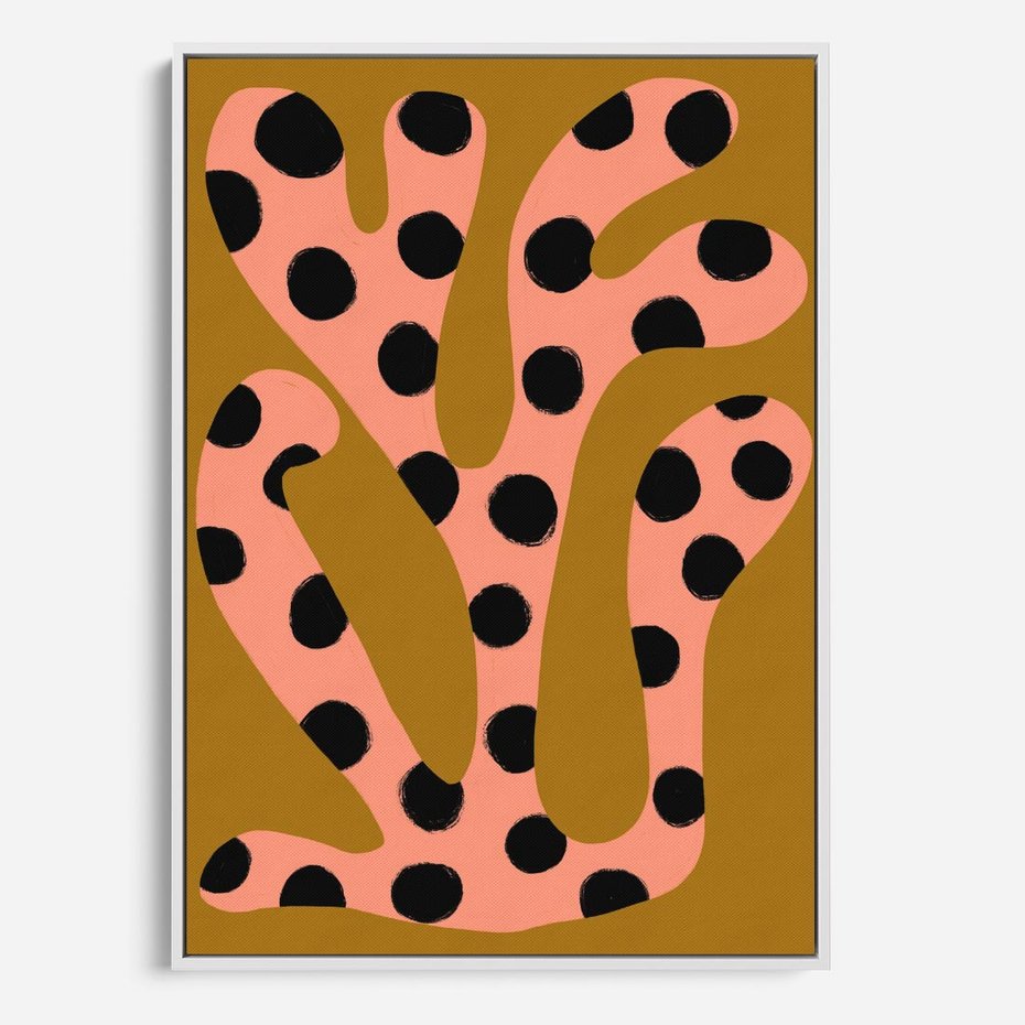 Obraz w ramie 70x100 - Rozkwitająca Wolność Boho - abstrakcyjne boho kształty, dziwne - rama biała