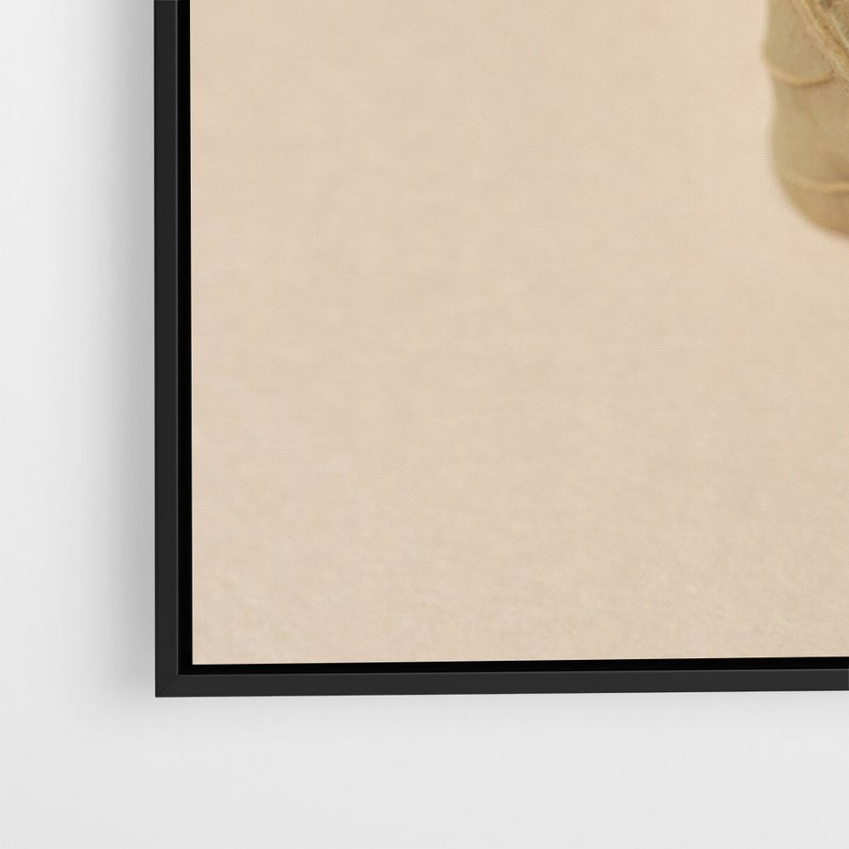 Obraz w ramie 70x100 - Boho suszone liście - suszony, liść - rama czarna