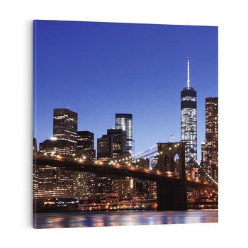 Obraz na płótnie 30x30 - Brooklyn Bridge: Symbol Nowego Jorku - most, Brooklyn