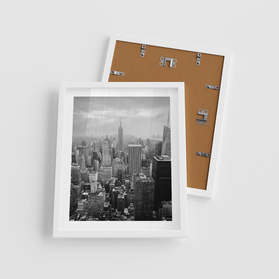 Plakat w ramie 40x50 - Majestatyczne Wysokości - Nowy Jork, wieżowce - rama biała