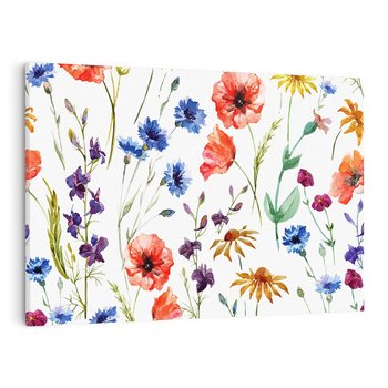 Obraz na płótnie 120x80 - Kwiatowe radości na łące - kwiaty, łączka