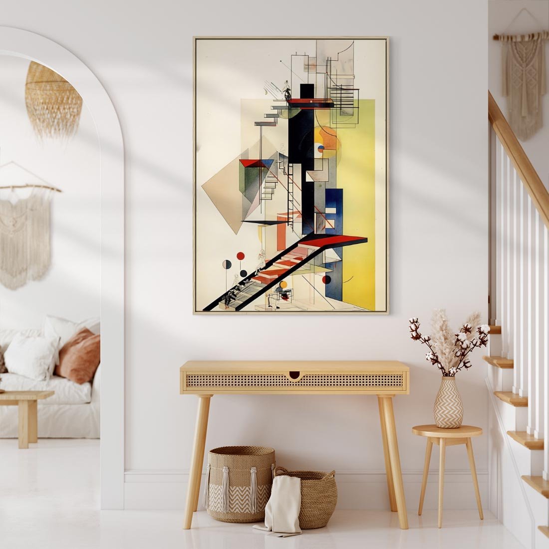 Obraz w ramie 50x70 - Kolorowe Wnętrza Inspiracji - abstrakcyjny obraz, jak kandinsky - rama drewno
