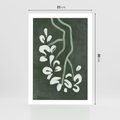 Plakat bez ramy 21x30 - Rozkwitające Zielone Gałęzie - abstrakcyjne delikatne zielone linie, podobne do gałęzi kwiatów