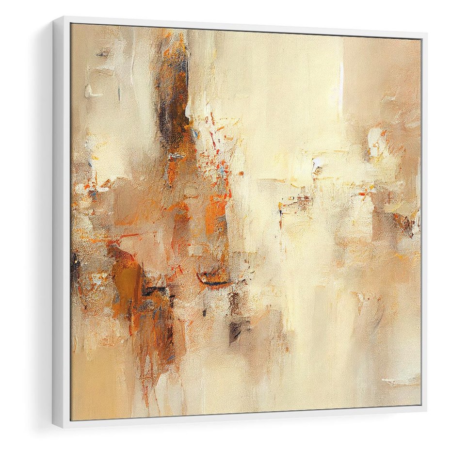 Obraz w ramie 50x50 - Odbicie utraconych barw - abstrakcja, tekstury farb - rama biała