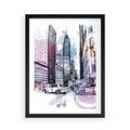 Plakat w ramie 50x70 - Miasto ożywione pulsującym życiem - szkocja, miasto - rama czarna