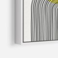 Obraz w ramie 80x80 - Słoneczne Odbicia - geometria, żółte koło - rama biała