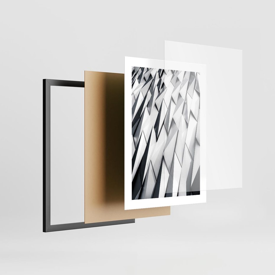 Plakat w ramie 30x40 - Geometryczna Nowoczesność - nowoczesna architektura, gemetryszne formy - rama czarna