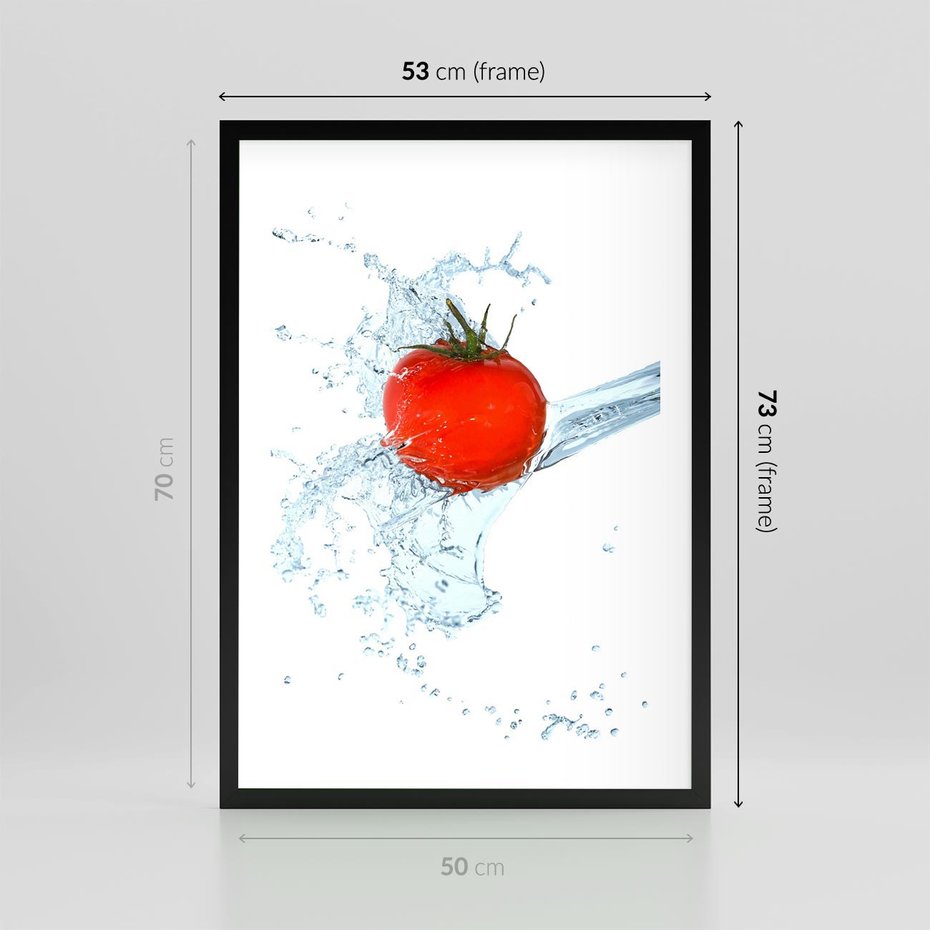 Plakat w ramie 50x70 - Apetyczna KuchniaNowoczesna Ekspresja - pomidor, jedzenie - rama czarna