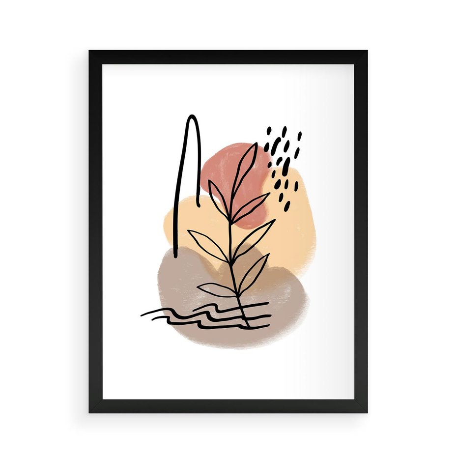 Plakat w ramie 50x70 - Konturem Przenikające - abstrakcja, sztuka nowoczesna - rama czarna