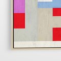 Obraz w ramie 80x80 - Bezczasowe Przenikanie Kształtów - abstrakcyjne geometryczne kształty, olejny obraz - rama drewno