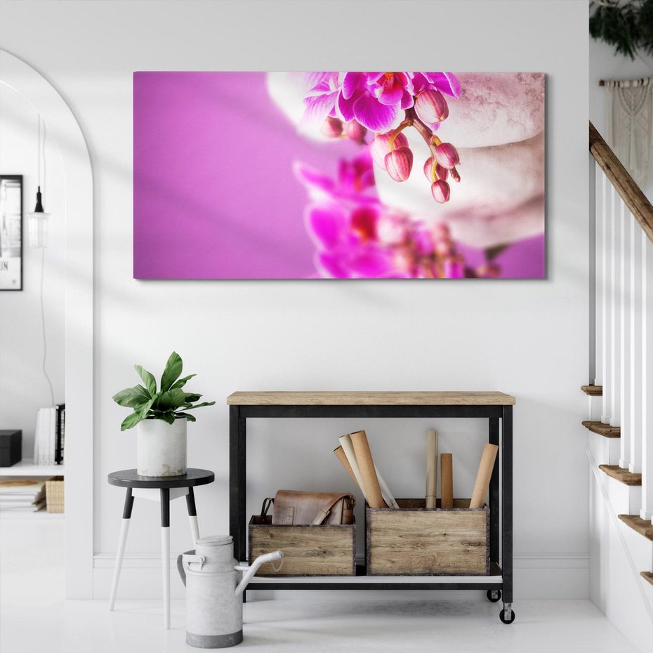 Obraz na płótnie 100x50 - Relaksująca orchidea w spa - spa, orchidea