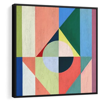 Obraz w ramie 50x50 - Księga Kolorowych Wizji - różne geometryczne formy, koła - rama czarna