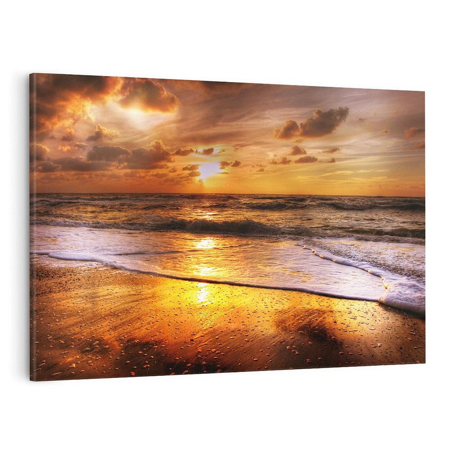 Obraz na płótnie 120x80 - Tropikalna wyspa nad oceanem - zachód, słońca
