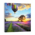 Obraz na płótnie 40x40 - Lawendowe Marzenia - lawenda, balony