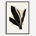 Obraz w ramie 70x100 - Harmonia liści - minimalistyczny obraz, szkic - rama czarna