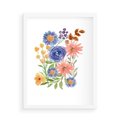 Plakat w ramie 50x70 - Migocące Widoki Kwiatów - akwarelowe polne kwiaty, minimalistyczny plakat - rama biała