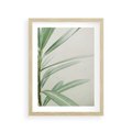 Plakat w ramie 30x40 - Minimalistyczna Tropikalna Harmonia - tropikalna roślina, zielone liście - rama drewno
