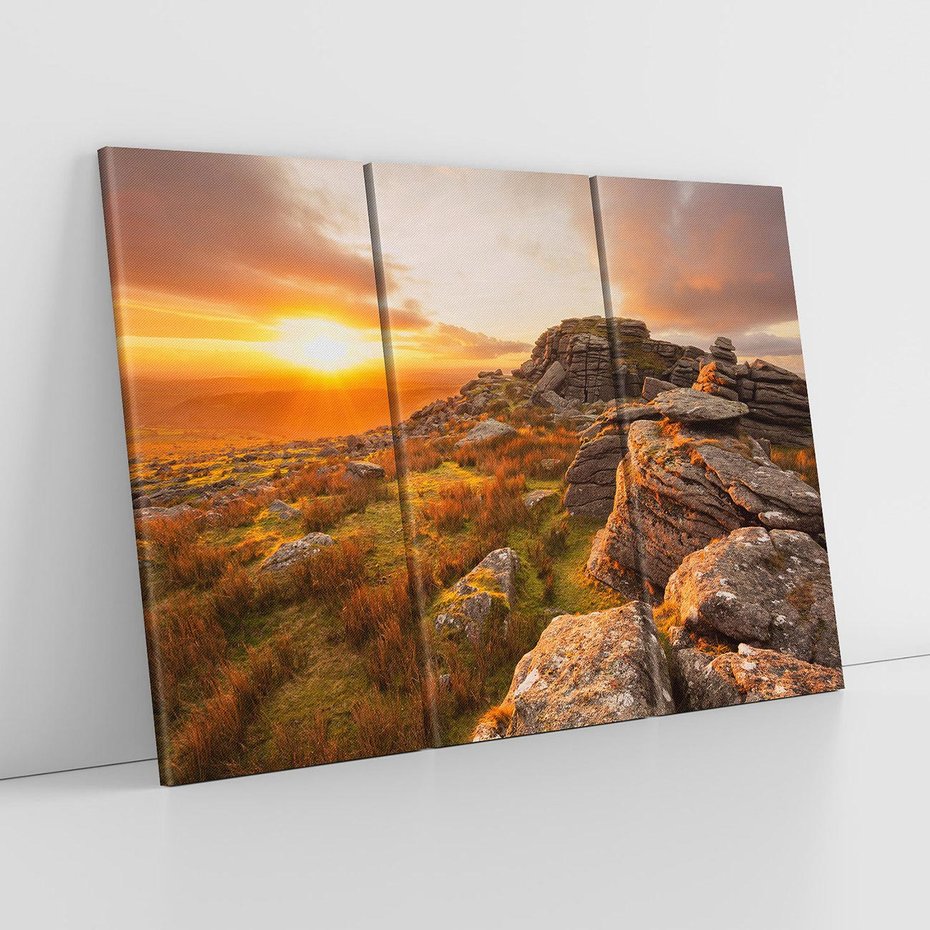 Obraz na płótnie 120x80 - Skały oplątane słońcem - skały, słońce
