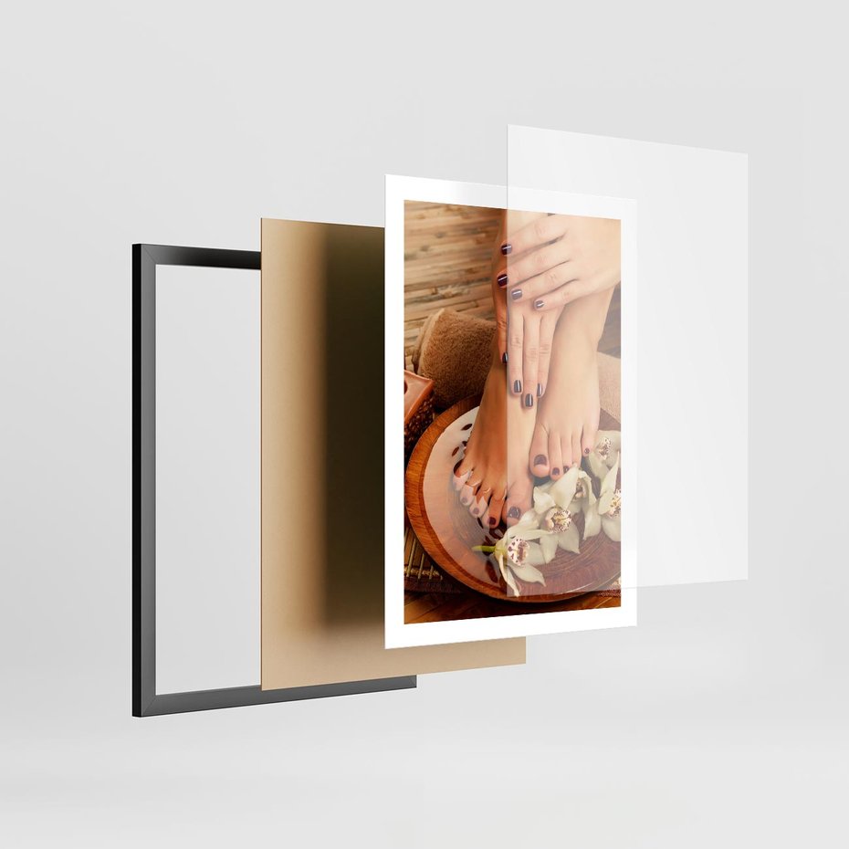 Plakat w ramie 50x70 - Relaksujące Spa i Perfekcyjny Manicure - spa, paznokcie - rama czarna
