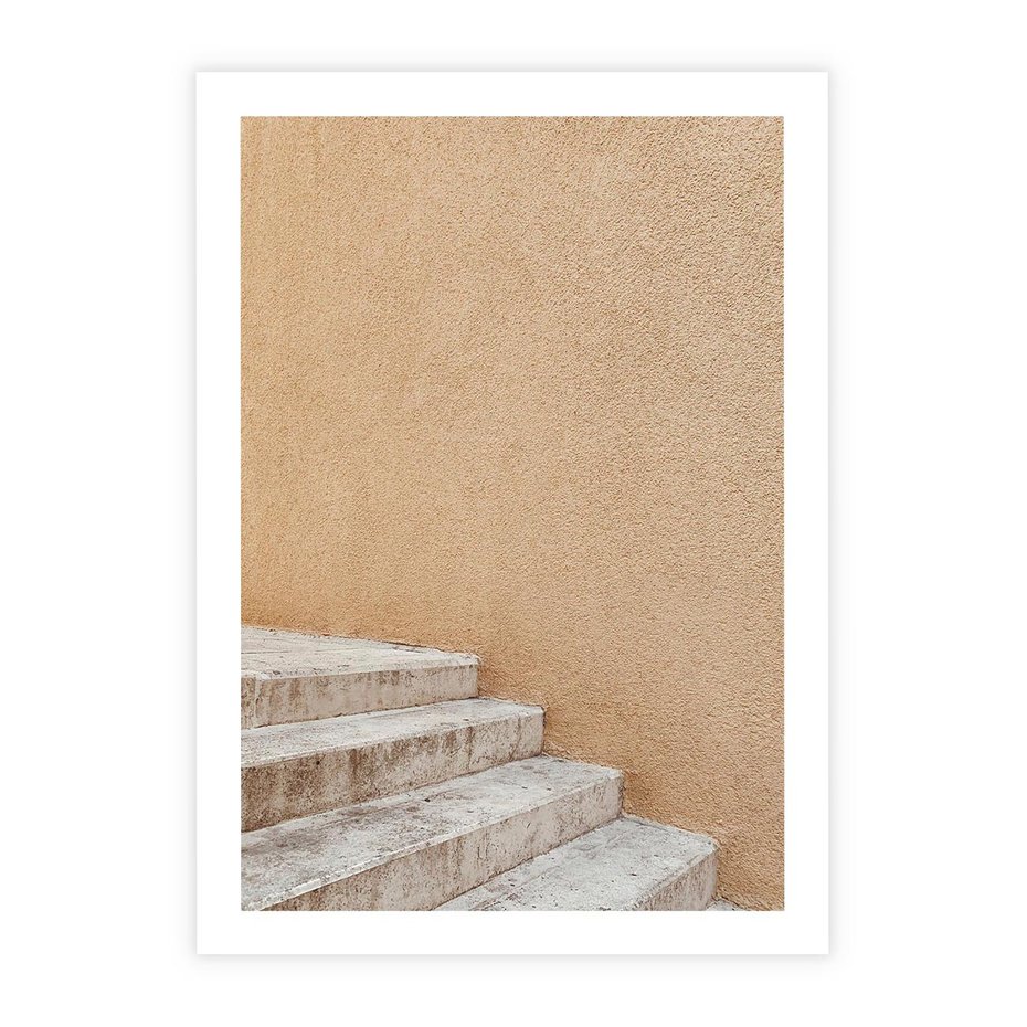 Plakat bez ramy 30x40 - Schod w Beżu - schody, minimalizm