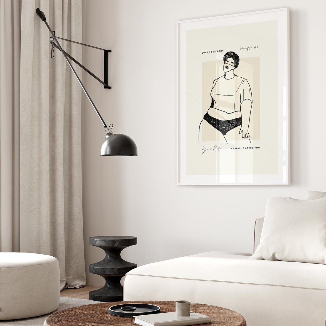 Plakat bez ramy 50x70 - Elegancja Kobiecej Formy - nowoczesna sztuka kobieca, plakat