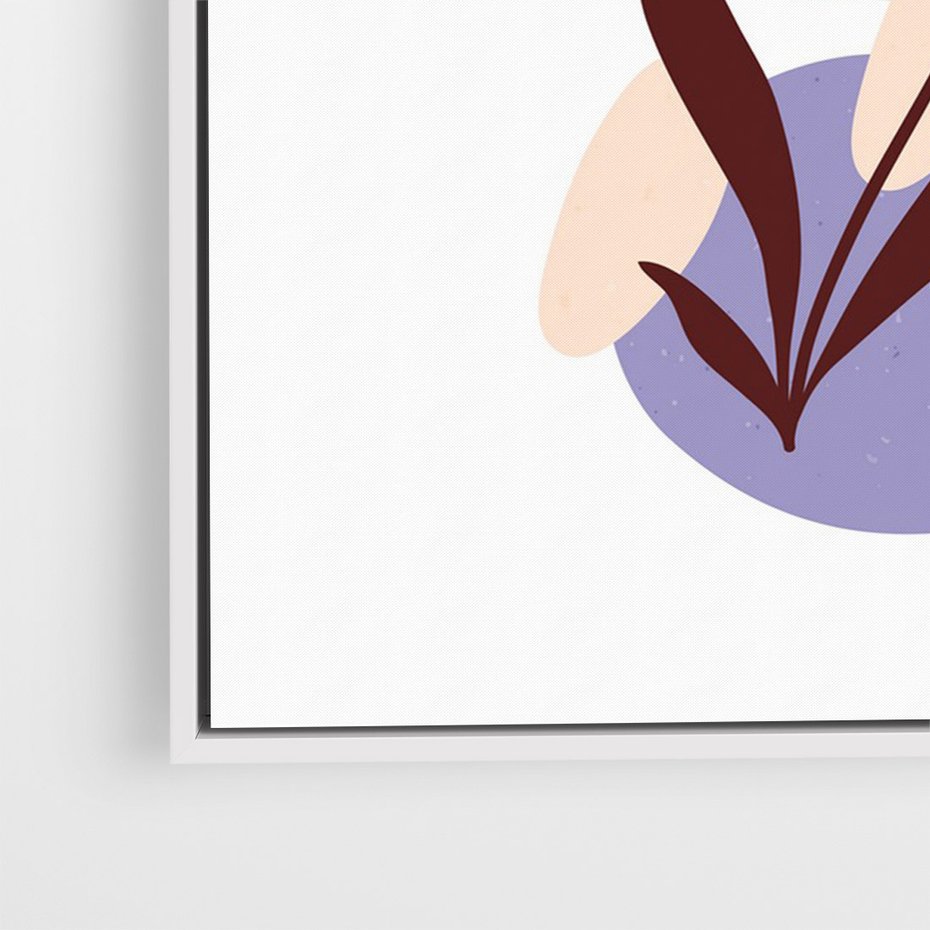 Obraz w ramie 50x70 - Kwiatowa Impresja - abstrakcyjna sztuka, plamy - rama biała