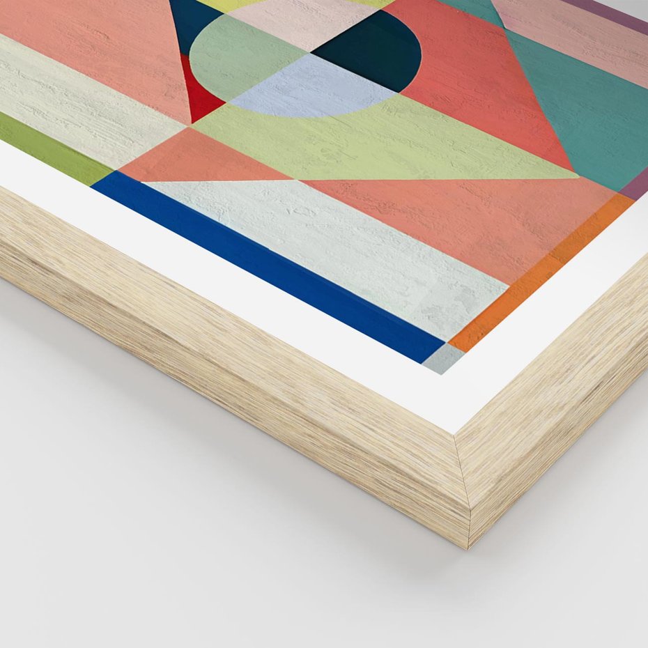 Plakat w ramie 40x50 - Księga Kolorowych Wizji - różne geometryczne formy, koła - rama drewno