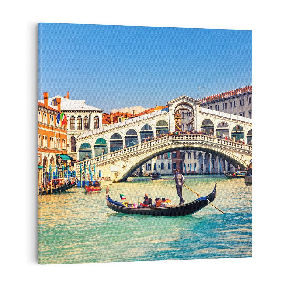 Obraz na płótnie 70x70 - Romantyczna przejażdżka gondolą w Wenecji - Wenecja, gondola