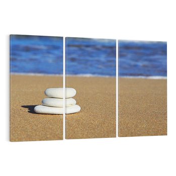 Obraz na płótnie 120x80 - Kamienie na plaży nad morzem - kamienie, plaża