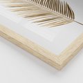 Zestaw obrazy w ramie 50x70 galeria - Złote, palmy, liście, tropikalne, minimalizm - rama drewno