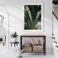 Plakat bez ramy 21x30 - Tropikalne Uroki: Palmy i Zielone Liście - palmy, zielone liście
