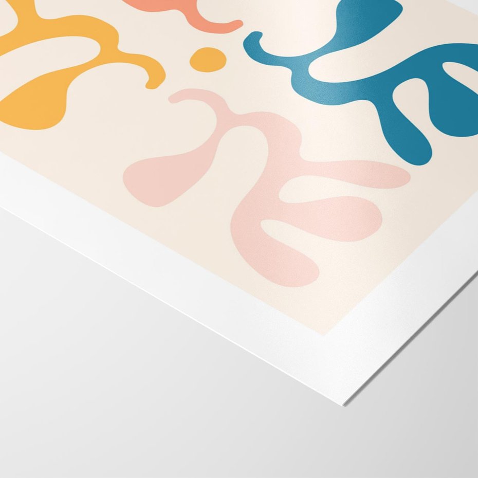 Plakat bez ramy 40x50 - Migotliwe Akwarelowe Kontury - absrakcyjne dziwne formy, nowoczesny plakat