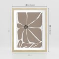 Plakat w ramie 40x50 - Złudne Zmysły - abstrakcyjny kwiat, beże i brązy - rama drewno