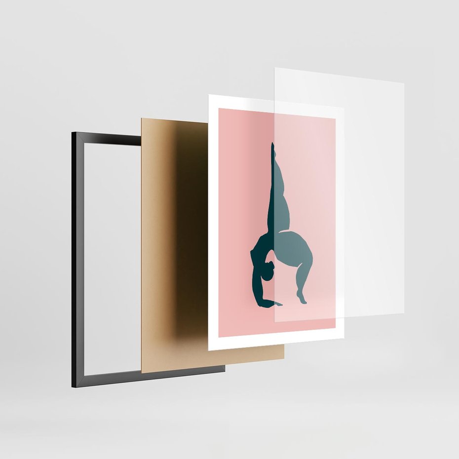 Plakat w ramie 50x70 - Zaklęte Wzory - abstrakcja, kobieca sylwetka - rama czarna