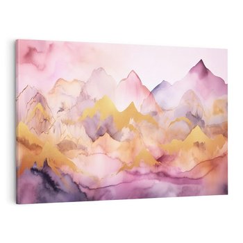 Obraz na płótnie 120x80 - Pastelowe Wzgórza - pastelowe, różowe góry