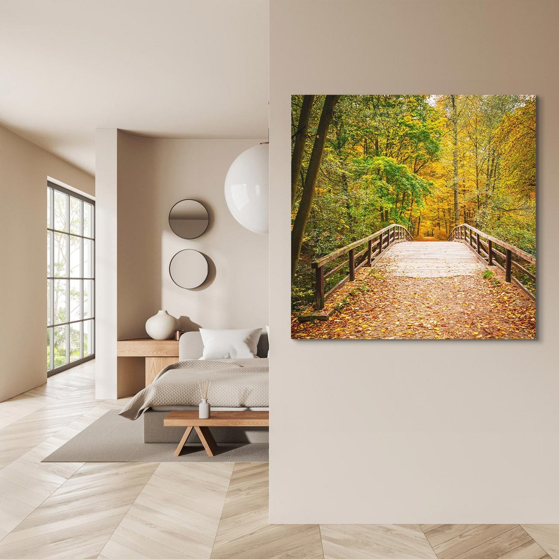 Obraz na płótnie 50x50 - Spacer Ścieżką w Las - ścieżka, spacer