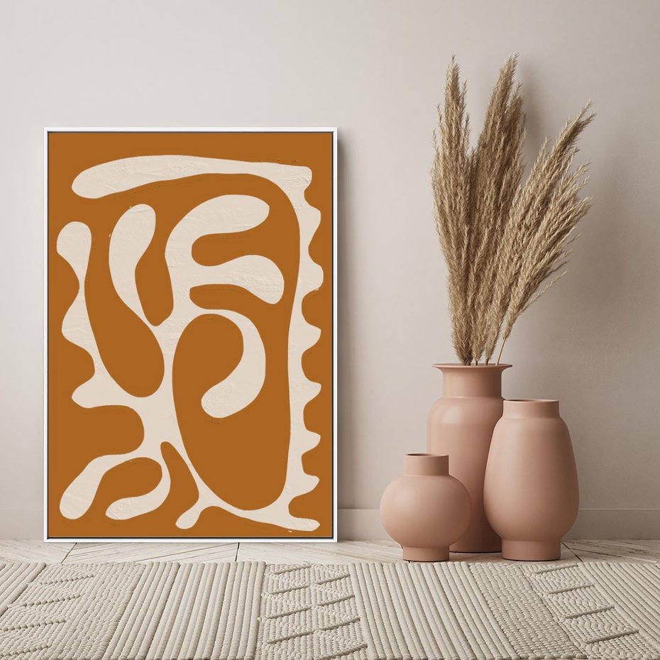 Obraz w ramie 80x120 - Wnętrza Akwarelowej Wyobraźni - abstrakcyjny obraz, plakat - rama biała