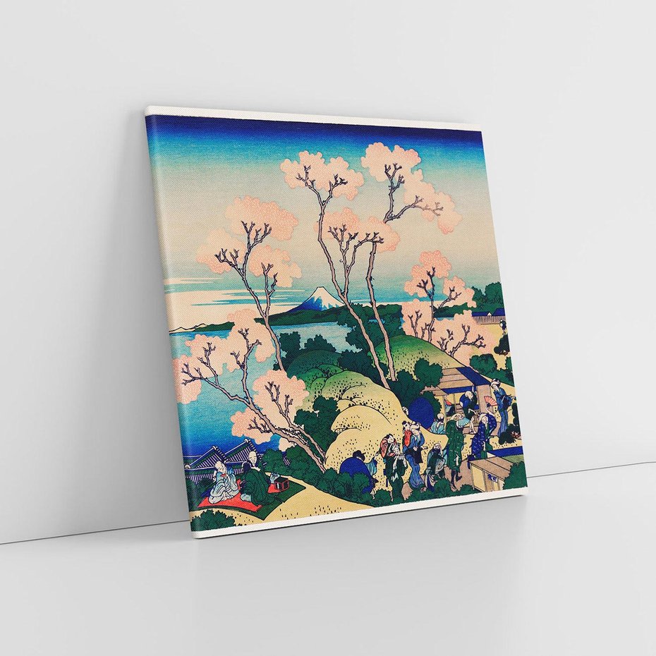 Obraz na płótnie 30x30 - "Goten-Yama Hill, Shinagawa on the Tokaido" Katsushika Hokusai - Reprodukcja - reprodukcja, obraz na płótnie