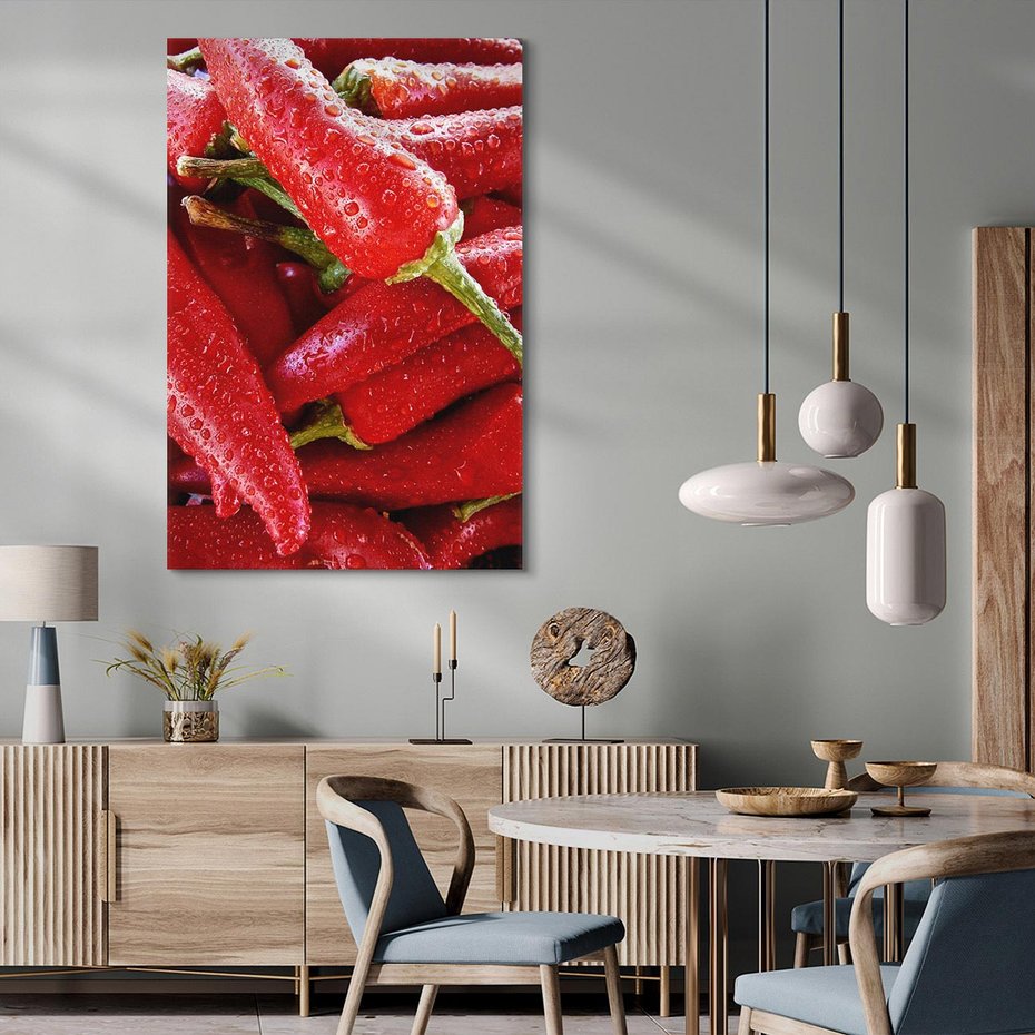 Obraz na płótnie 50x70 - Czerwone Papryczki - czerwone, papryczki