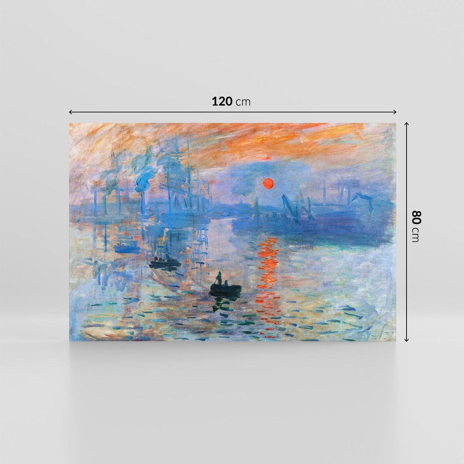 Obraz na płótnie 120x80 - Impresja Wschód Słońca 1872, Claude Monet - Reprodukcja - reprodukcja, obraz na płótnie